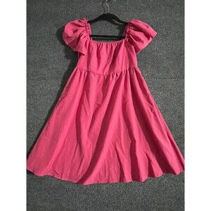 Exlura Women's Small Pink Dress Square Neck Cap Sleeves Mini